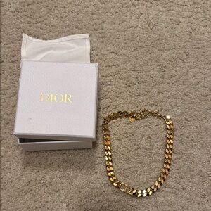 Christian dior cuban necklace authentic